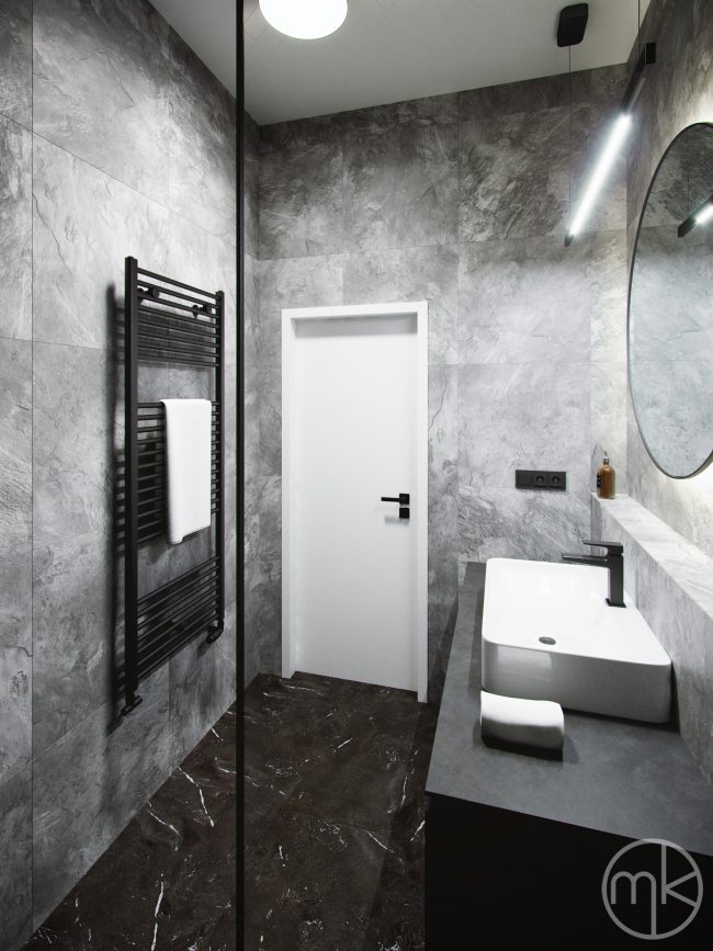 Moderní černobílá koupelna